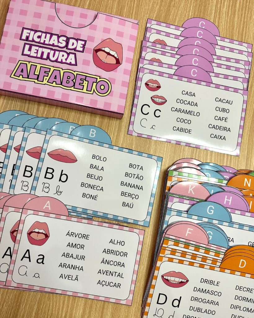 Fichas de Leitura Alfabeto - Pedagogia Produtiva