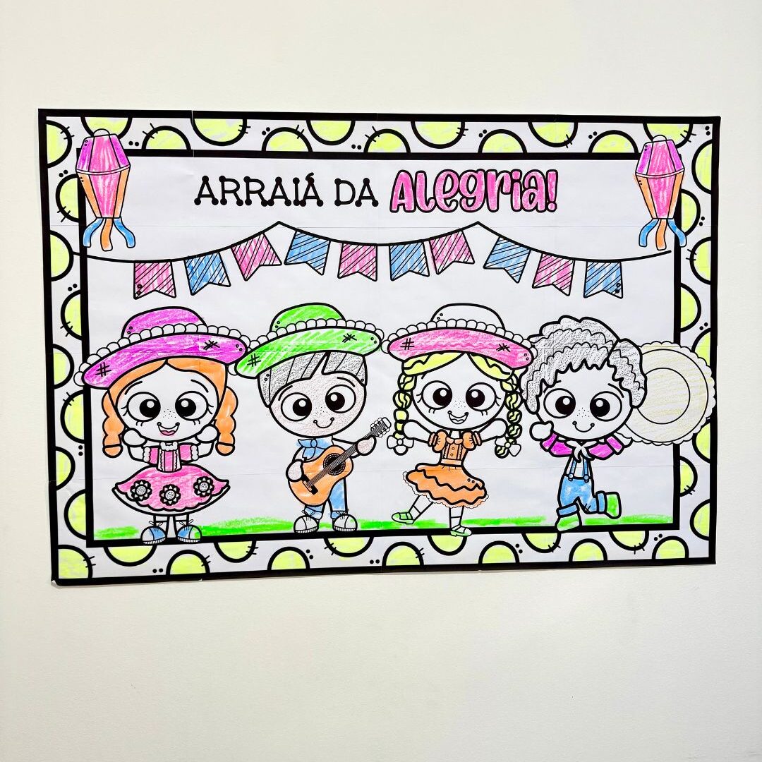 Cartaz para Colorir Festa Junina