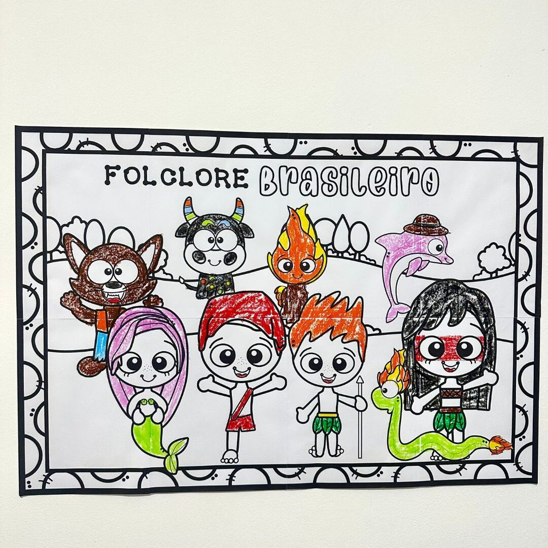 Cartaz Folclore para Colorir