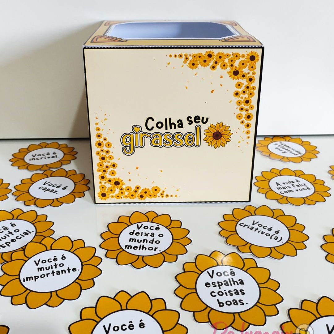 Caixinha Motivadora “Colha seu Girassol”