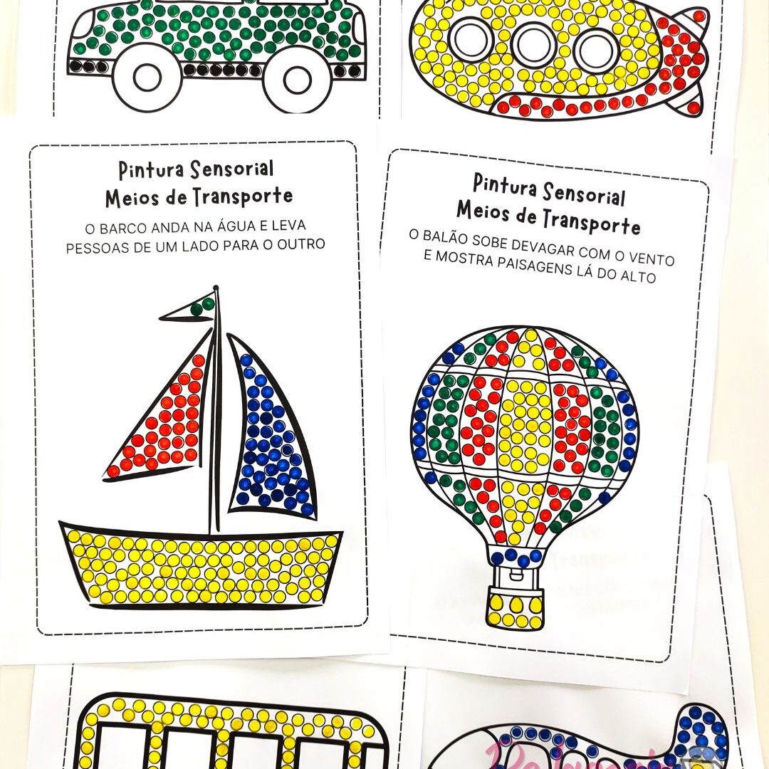 Pintura Sensorial “Meios de Transporte”