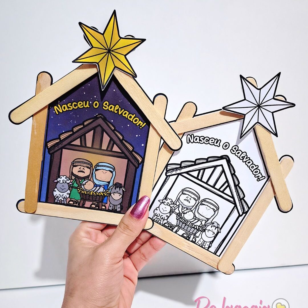 Cenário do Presépio com Palitos