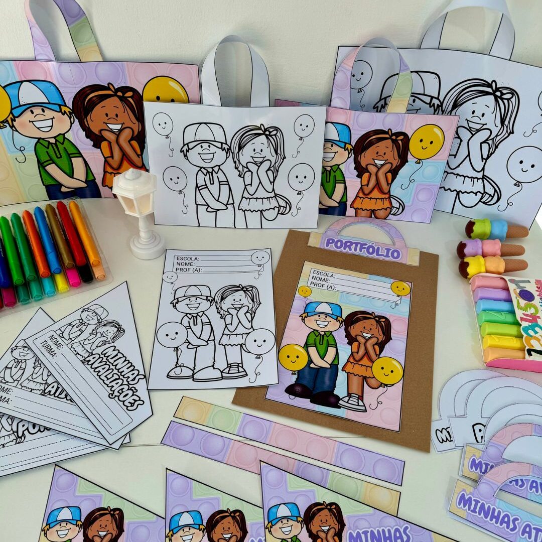 Kit Capas de Atividades tema Festa