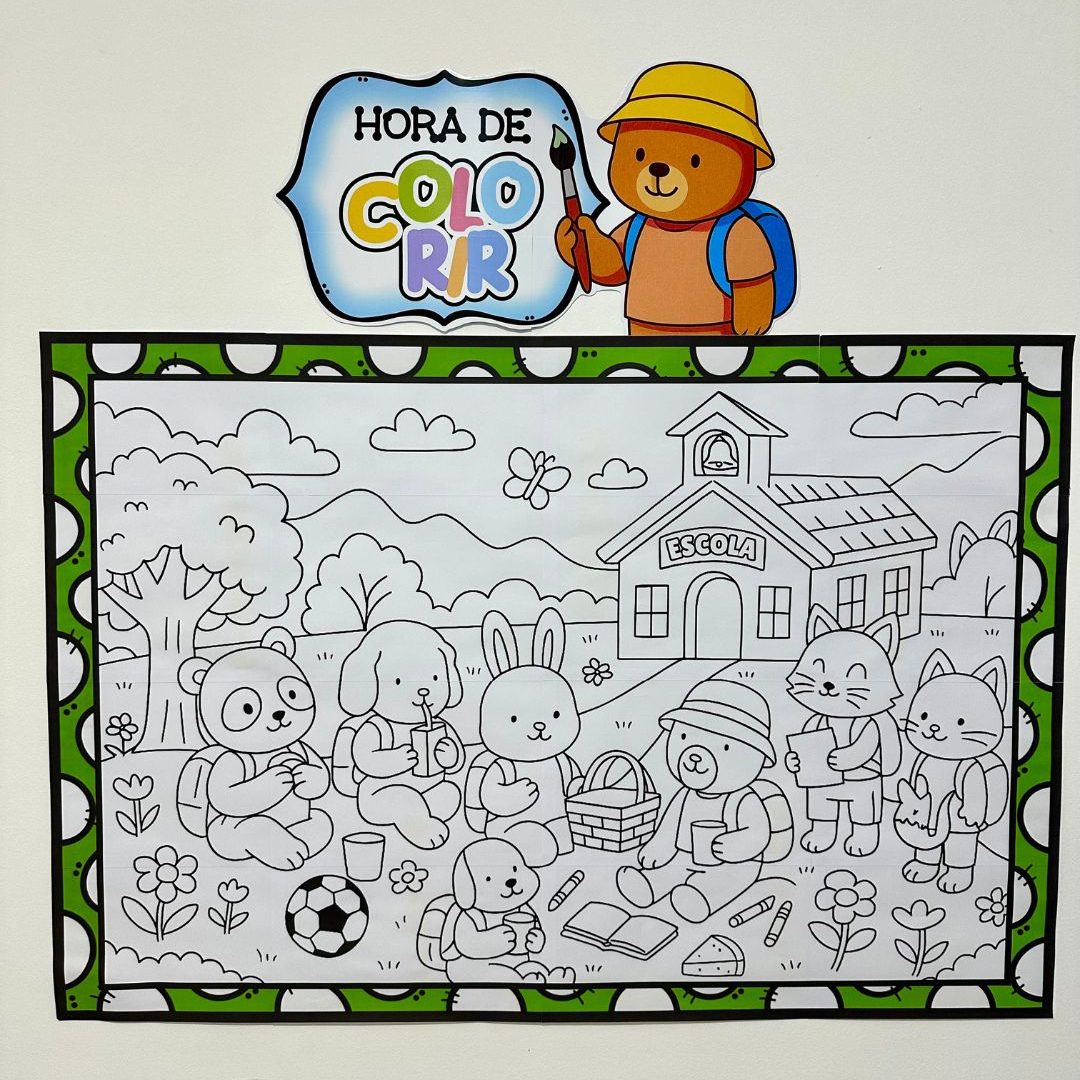 Painel para Colorir Volta às Aulas