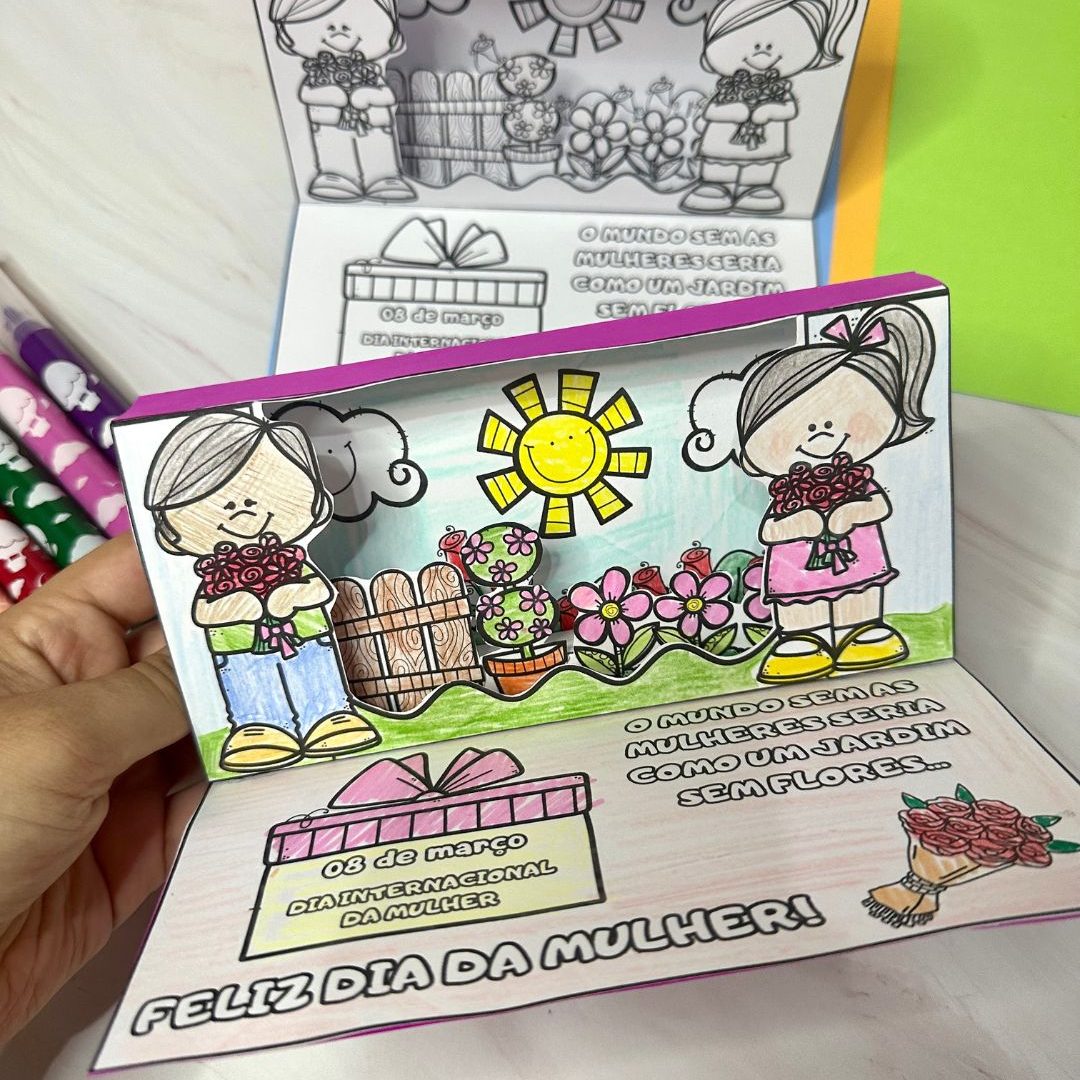 Cartão 3D - Dia Internacional da Mulher