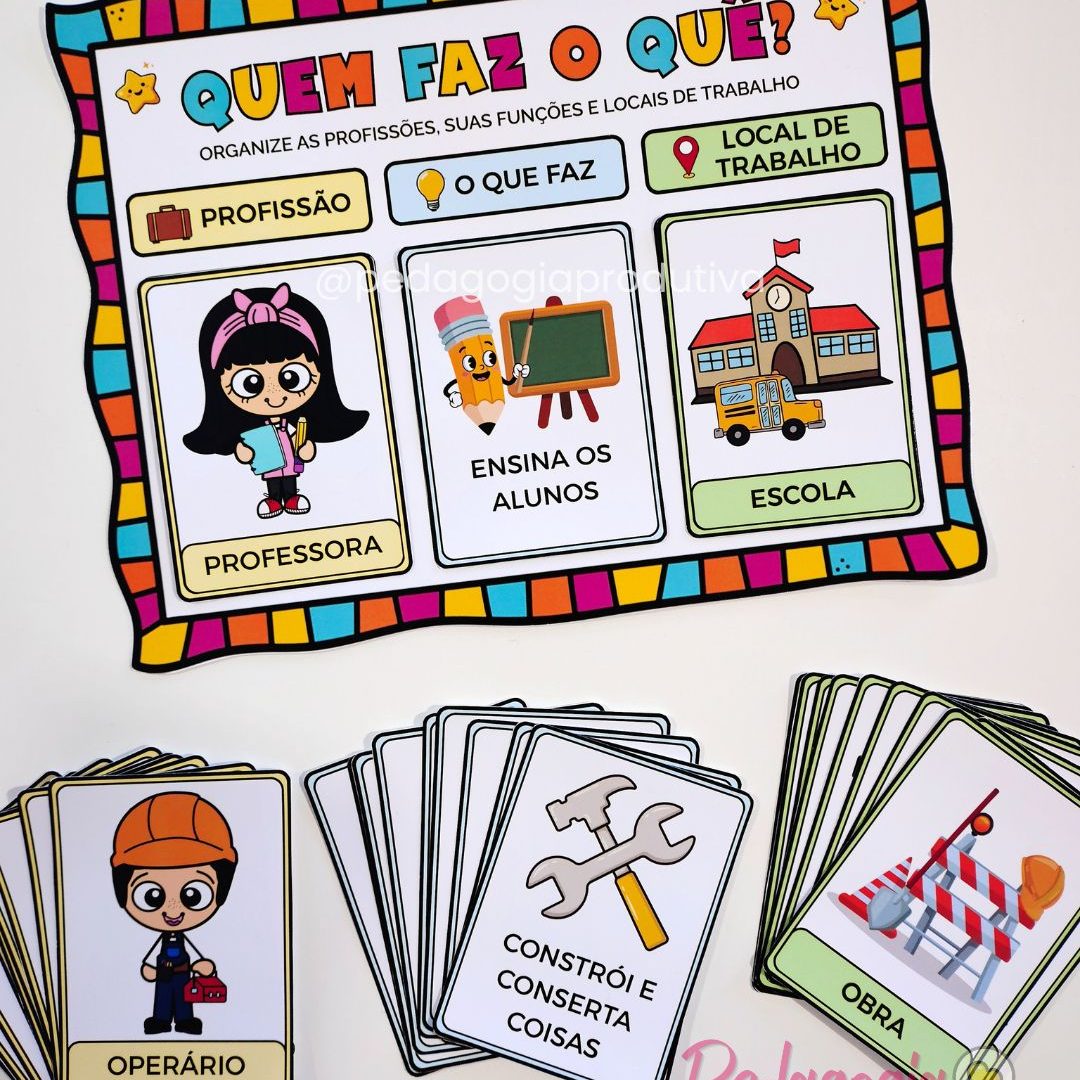 Tabuleiro das Profissões – Quem faz o quê?